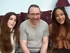 Classic Oldman Facialize Young Threeway Babes