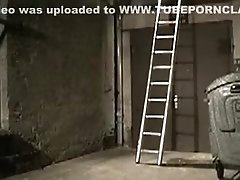 Vintage Blonde In Boots Fucked On Ladder