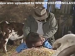 Old Farmer Has Fun With His Female Employees