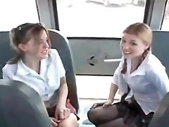 Teenies On Schoolbus Have A Lucky Day