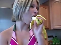 Sweet Babe Licking Banana Photoshoot