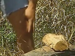 Muscular Dude Bangs His Friend Asshole And Both Destroy A Girl With Tight Pussy Outside