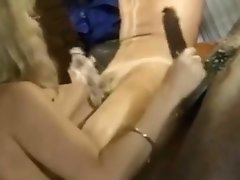 Blonde Stroking 2 Cocks Very Talented Indeed While Enjoying