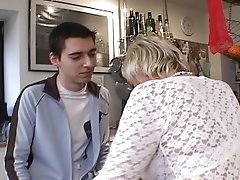 Blonde German Granny Gets Her Pussy Pleased By A Young Stud