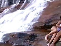Wet Lesbians On The Waterfall