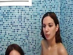 Superb French Babes Pleasing Each Others Pussies In The Bathroom